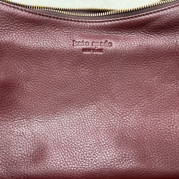 Kate Spade Burgundy Maroon Leather Hobo Style Shoulder Bag - Picture 2 of 7